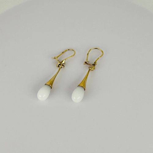 Boucles d'oreilles Boucles d'oreilles pendantes en or jaune avec quartz blanc 58 Facettes 2508003