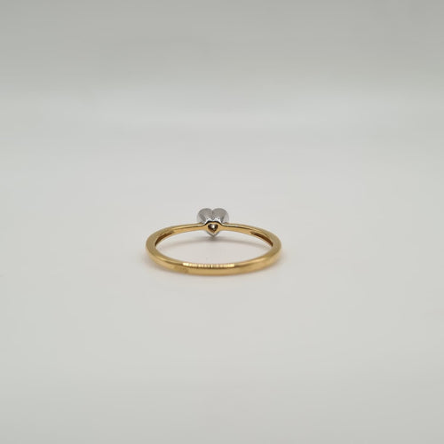 Bague 54 Solitaire or jaune & blanc 18 carats serti d’un diamant 58 Facettes