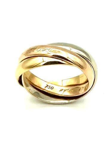 Inel 53 CARTIER. Colecția "Trinity", Verighetă 3 aururi 18K MM vintage 58 Facettes