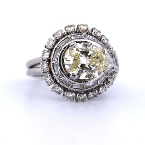 Bague 47 Bague rétro en platine 58 Facettes