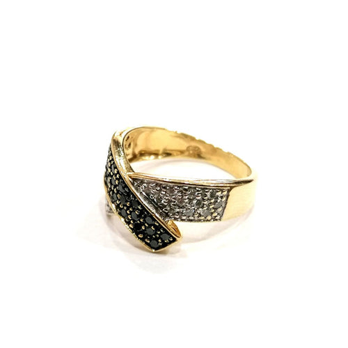 Bague 54 Bague diamants noirs et diamants 58 Facettes 2966