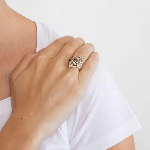 Bague 54 Bague marquise or jaune et blanc diamants 58 Facettes LMB-138