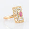 Bague 50 Bague or jaune, rubis, motifs "arabesques" 58 Facettes