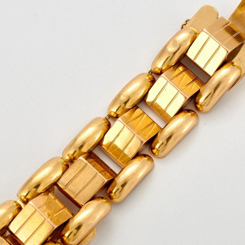 Bracelet Bracelet Tank articulé en or jaune 18k 58 Facettes