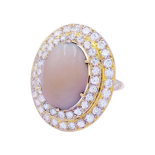 Prsten M.Gérard korál, diamanty. 