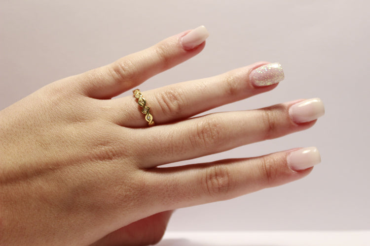 Bague 53 Demi-alliance Or jaune Diamants 58 Facettes