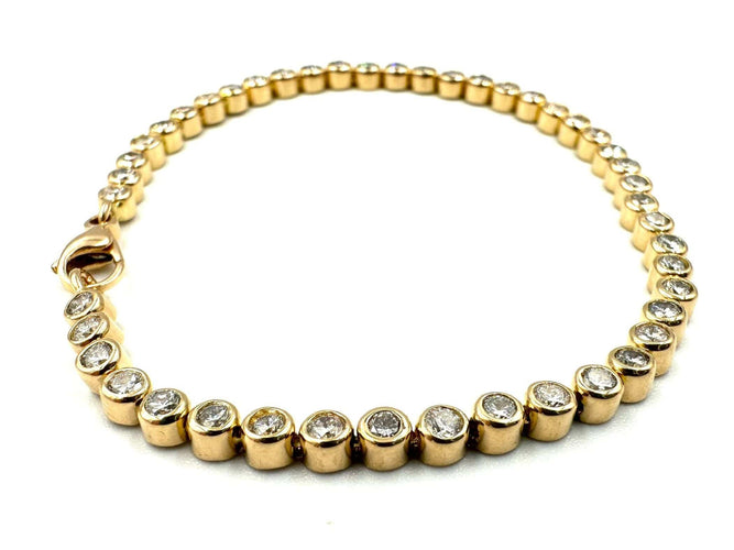 Bracelet Bracelet or rose 18K et diamants 1.38ct environ 58 Facettes