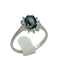 Bague 62 Bague en or blanc, saphir central et diamants 58 Facettes 50212
