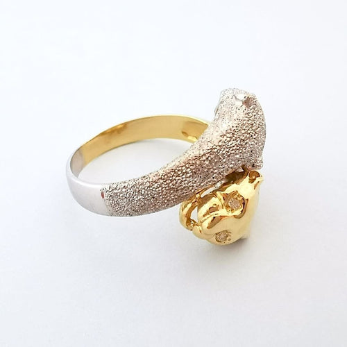 Bague 58.5 Bague féline panthères - Diamants - unisexe - Or 18 K 58 Facettes AA 1715