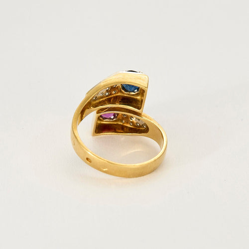 Bague 51 Bague en Or jaune 18k Saphir and Rubis 58 Facettes 250270