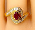 Bague Bague or jaune, rubis et 38 diamants baguettes 58 Facettes AB419