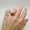 Bague 52.5 Bague or jaune sertie d'un saphir oval & saphirs et diamants 58 Facettes