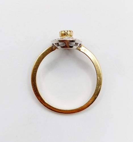 Bague 51.5 Bague marquise art déco or jaune, émeraude et petits diamants 58 Facettes A05530