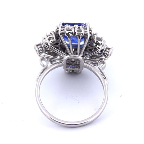 Bague 55 Bague en or blanc et diamants tanzanite 58 Facettes