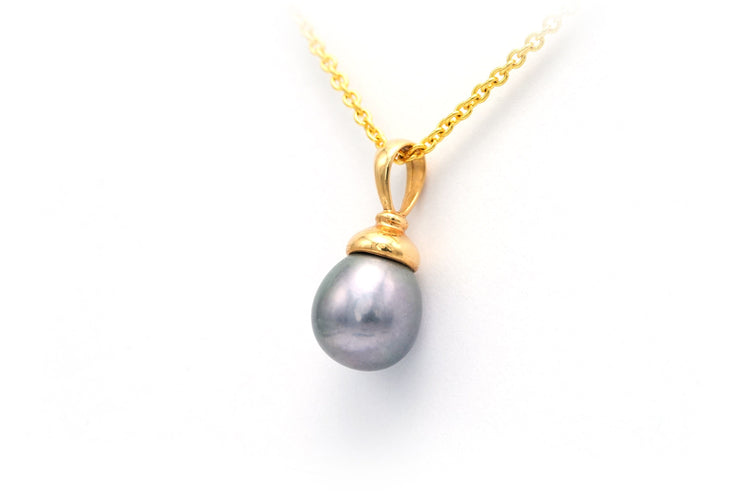 Pendentif Pendentif contemporain en or jaune serti d'une perle 58 Facettes B632