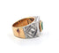 Bague 55 Bague en or jaune avec émeraude et diamants 58 Facettes