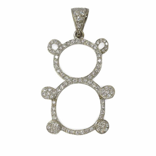 Pendentif Pendentif ourson or blanc et diamants 1 ct 58 Facettes 00033301