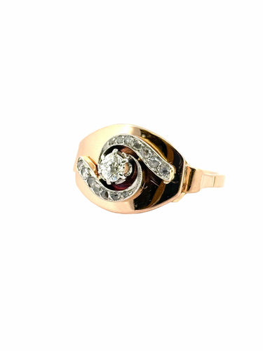 Bague 59 Bague ancienne en or et diamant 58 Facettes