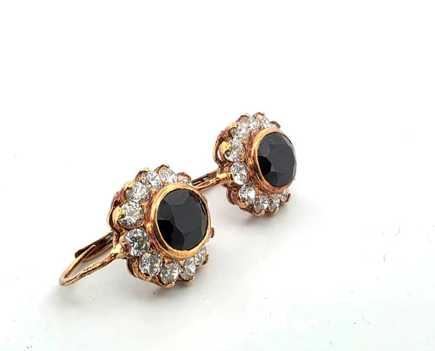 Boucles d'oreilles Orecchini en or jaune 18k avec saphirs et diamants 58 Facettes