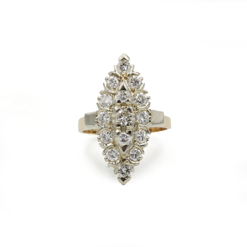 Bague 55 Bague Marquise - Or Bi-colore & Diamants 58 Facettes 250423R