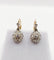 Boucles d'oreilles Dormeuses marguerite antique or 18k, platine, diamant rond et diamants taille roses (circa 1900) 58 Facettes A06360