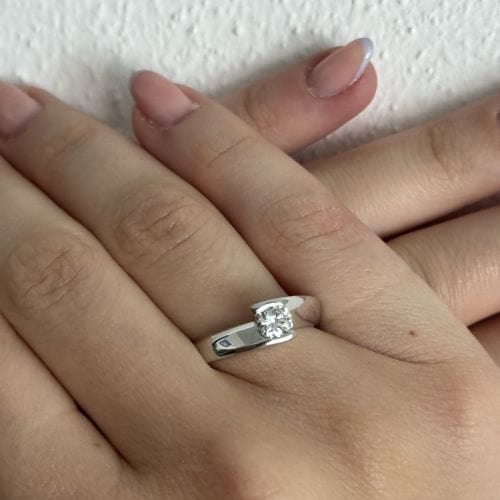 Bague 56 Bague solitaire diamant 0,47 ct 58 Facettes 11144