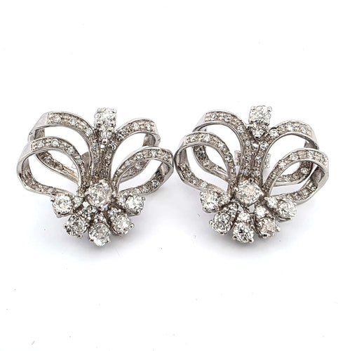 Boucles d'oreilles Boucles d'oreilles en platine avec diamants 58 Facettes