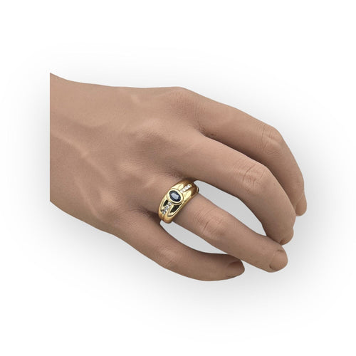 Bague 54 Bague or jaune saphir et diamants 58 Facettes 149053859