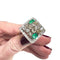 Bague Bague carrée diamants émeraudes 58 Facettes Q755A