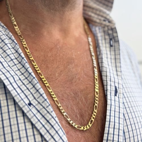 Collier Collier à maillons Figaro en or jaune 58 Facettes 37411