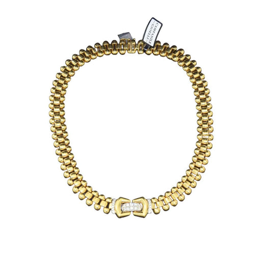 Collier Collier en or jaune des années 1940 avec diamants 58 Facettes