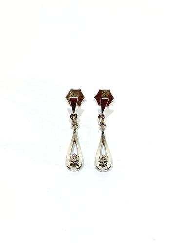 Par minđuša od belog zlata i dijamanata 