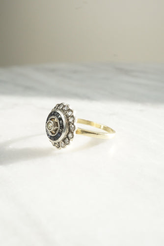 Bague 53 Bague cible or jaune, saphir et Diamants sur argent 58 Facettes SQ5946394