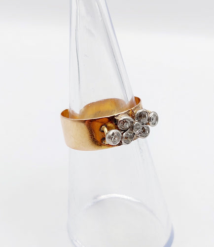 Bague 51.5 Bague jonc victorienne or rose 18k diamants taille ancienne (circa 1897) 58 Facettes A06142