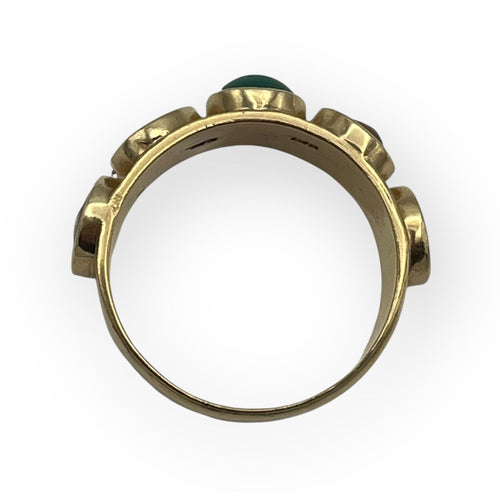 Bague 56 Bague or jaune 4 camées et une pierre verte 58 Facettes 149057397