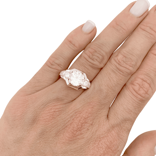 Bague 51 Bague ancienne Art Déco platine, diamants. 58 Facettes 34618