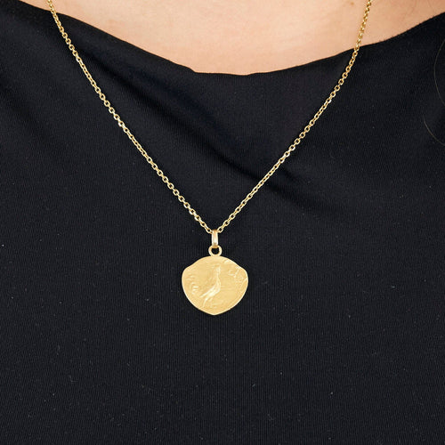 Pendentif Médaille Vercingétorix & Coq en or jaune 18K 58 Facettes