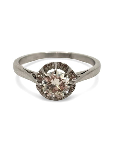 Bague 53 Solitaire platine et diamant 0,75 ct 58 Facettes