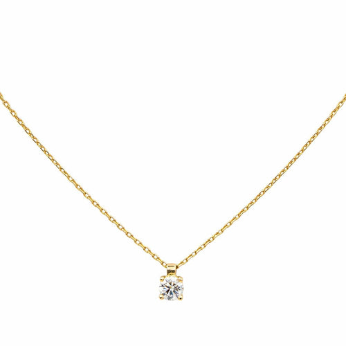 Collier Collier Solitaire Or jaune Diamant 58 Facettes 3884546CN