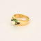 Yellow gold ring, emeralds, sapphire and pearl 