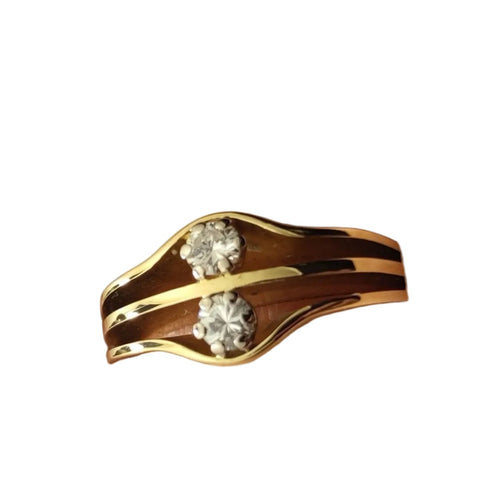 Bague 54 Bague vintage or jaune et blanc, diamants 58 Facettes