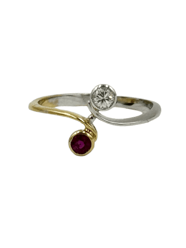 Прстен Toi & Moi злато