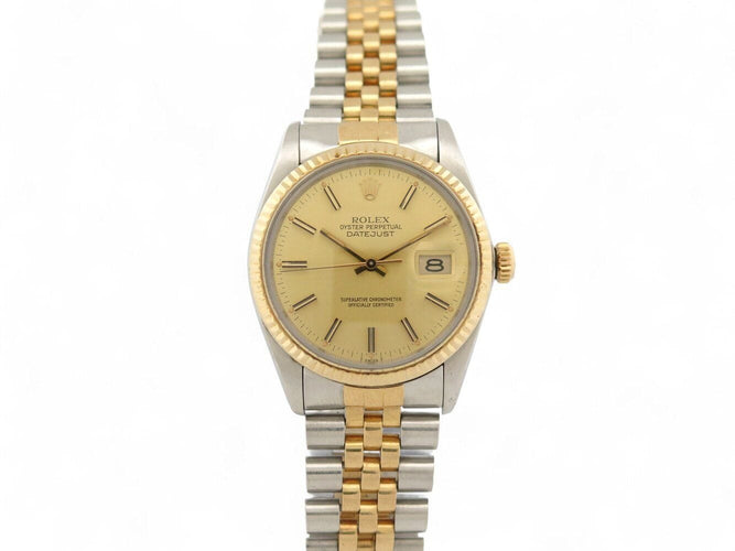 Montre vintage montre ROLEX datejust 16013 36 mm or et acier jubile automatique 58 Facettes 271034