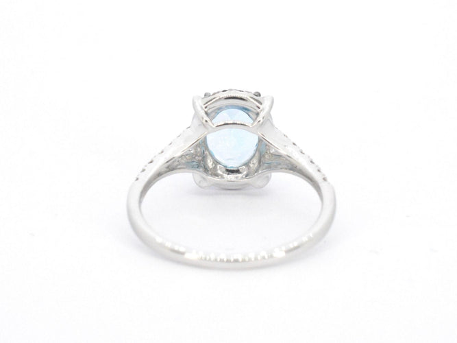 Bague 54 Bague en or blanc avec diamants et belles pierres précieuses 58 Facettes 2322