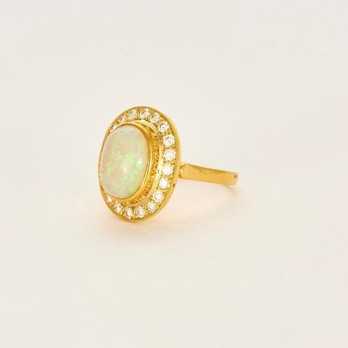 Bague 54 Bague opale diamants 58 Facettes