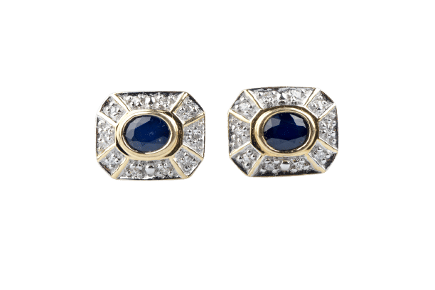 Boucles d'oreilles Boucles d’oreilles saphirs et diamants en or jaune 18k, 0,68 ct 58 Facettes BOSADOC583-107