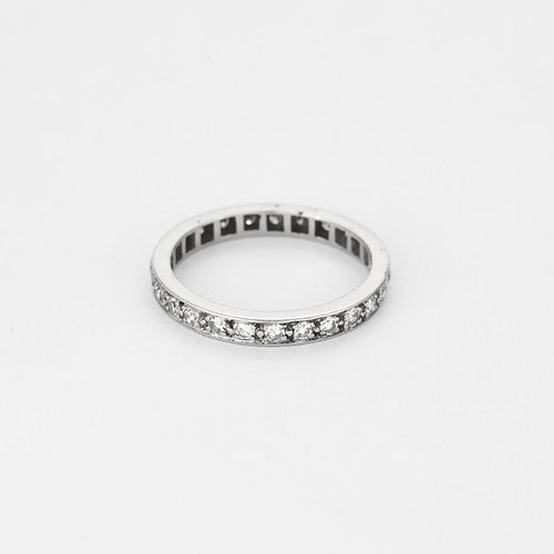 Bague 60 Alliance américaine en or gris et diamants 58 Facettes ENG10598