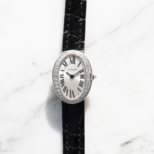 Montre CARTIER - Baignoire Mini or blanc et diamants 58 Facettes