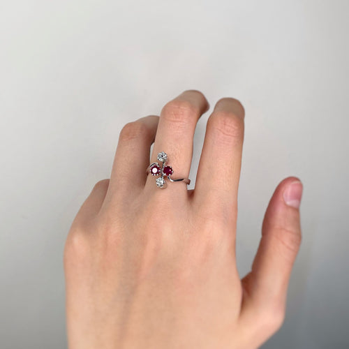 Bague - Or, Platine, Rubis & Diamants 58 Facettes 240201R