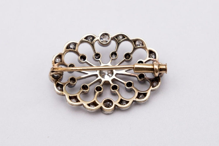 Art Nouveau brooch with 1.30ct diamonds, 1st half of the 20th century 58 Facettes 9500